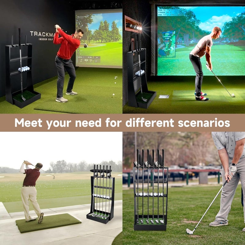 Alytree Golf Putter Stand, Golf Club Holder for 36 Balls Tray Storage & 6 Clubs & 3 Head Covers, Display Rack Organizer for Home Indoor Outdoor Office - Image 4